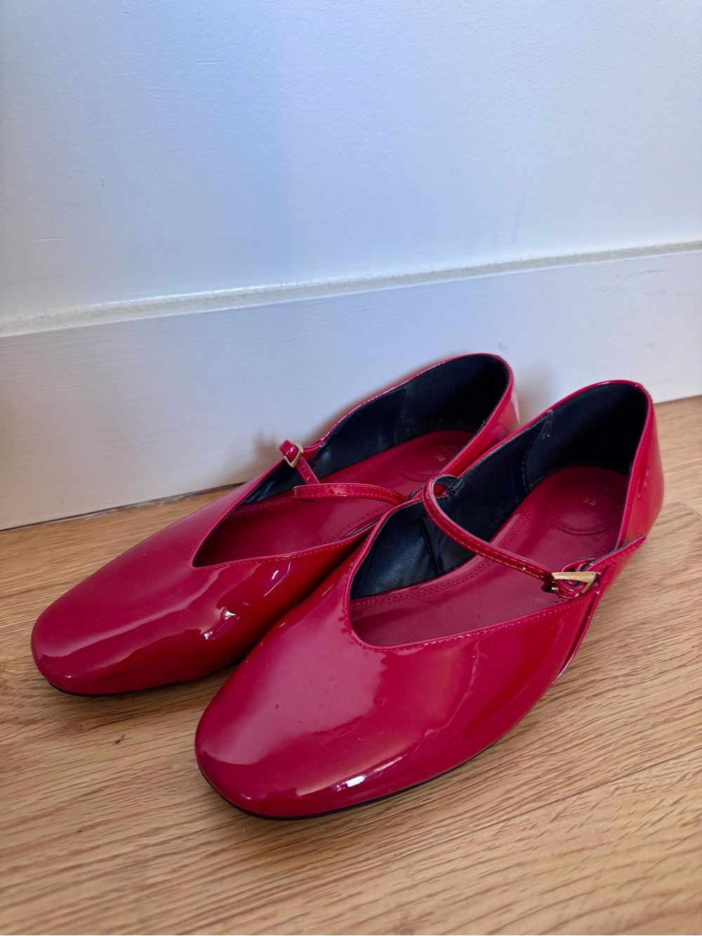 Zara Red Patent Mary Jane Flats